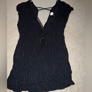 Black & gold swim cover up